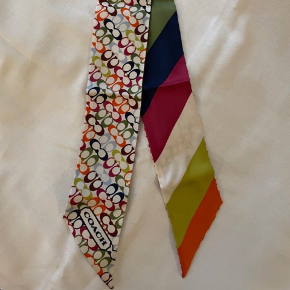 Coach Silk Monogram Skinny Scarf